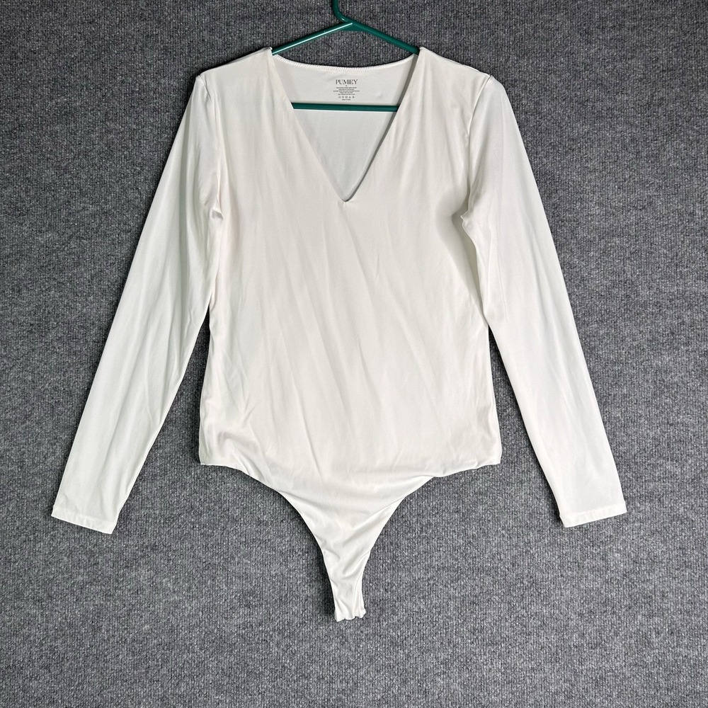 Pumiey‎ Bodysuit Womens Size Xl White Long Sleeve